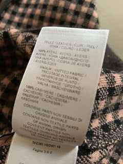 NWT $2700 Bottega Veneta Mens Cashmere/Leather Sweater Brown/Bla.M US ( 48 Eu )