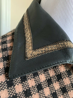 NWT $2700 Bottega Veneta Mens Cashmere/Leather Sweater Brown/Bla.M US ( 48 Eu )
