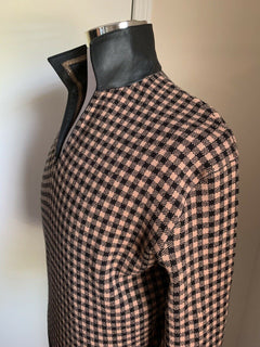 NWT $2700 Bottega Veneta Mens Cashmere/Leather Sweater Brown/Bla.M US ( 48 Eu )