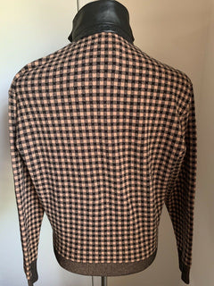 NWT $2700 Bottega Veneta Mens Cashmere/Leather Sweater Brown/Bla.M US ( 48 Eu )