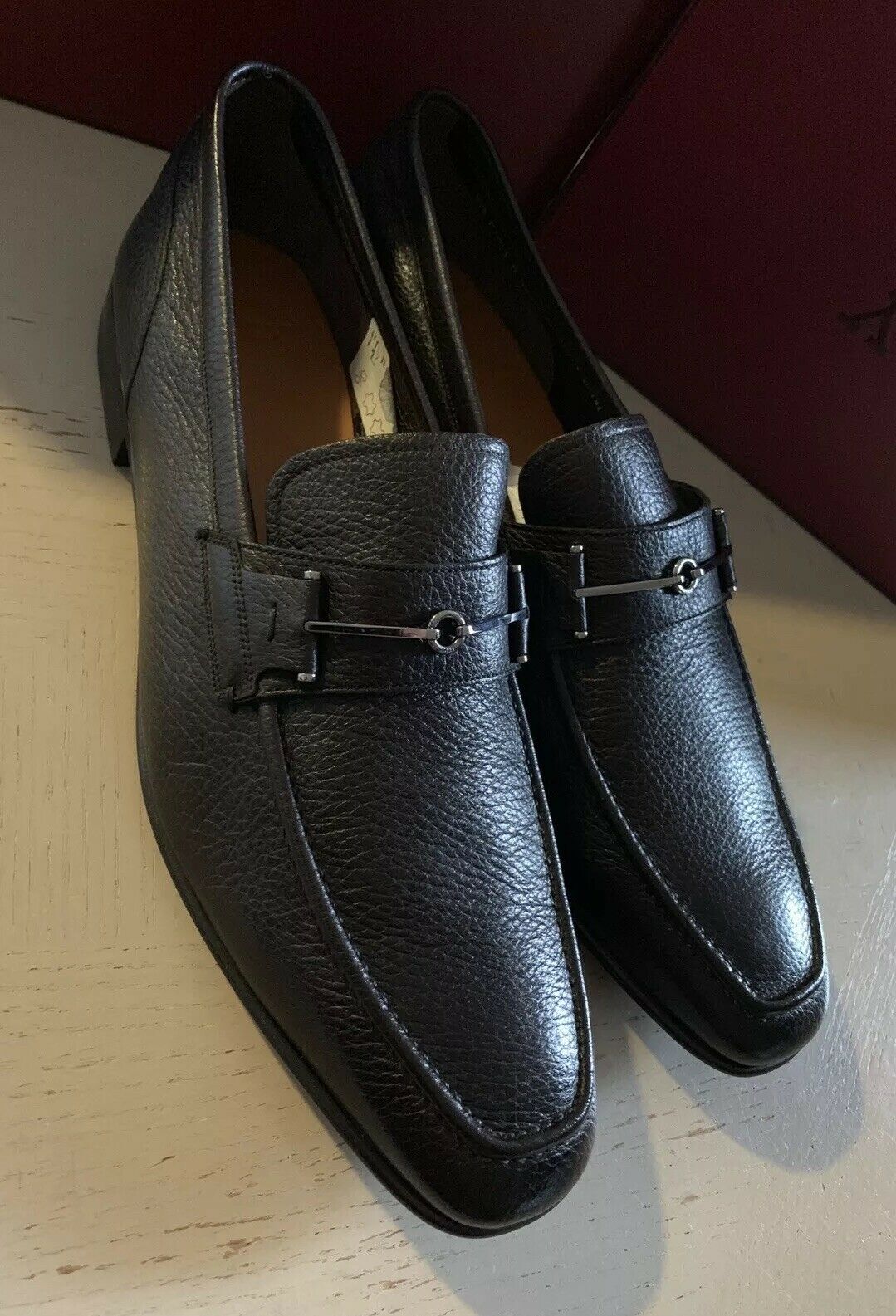 New $695 Bally Men Brignant Deerskin Leather Loafers Safari/DK Brown 11 US