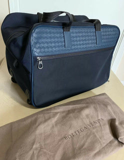 Neue Bottega Veneta Leder/Canvas Reisetasche DK Blue 422048 im Wert von 2500 $ Italien
