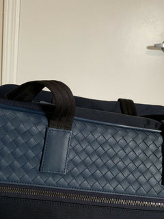 Neue Bottega Veneta Leder/Canvas Reisetasche DK Blue 422048 im Wert von 2500 $ Italien