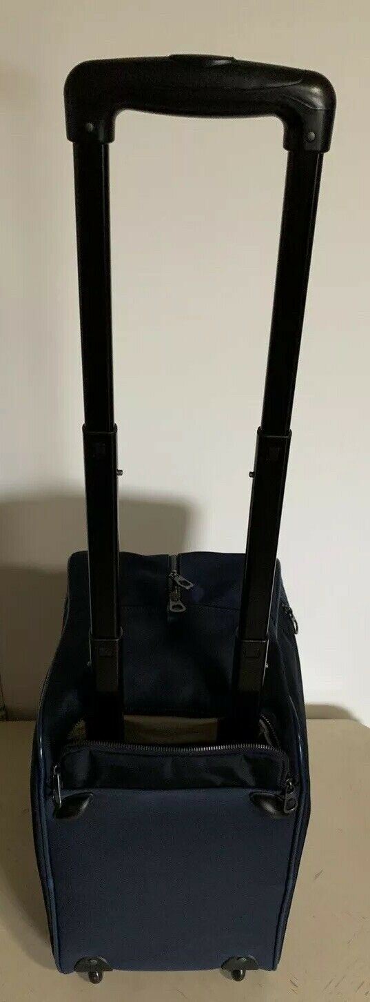 New $2500 Bottega Veneta  Leather/Canvas Travel Bag DK Blue 422048 Italy