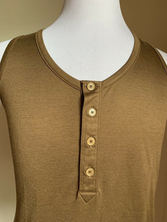 New $350 Bottega Veneta Men Silk/Cotton Tank Top T Shirt Camel M US ( 50 Eu )