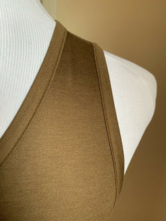 New $350 Bottega Veneta Men Silk/Cotton Tank Top T Shirt Camel M US ( 50 Eu )