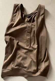 New $350 Bottega Veneta Men Silk/Cotton Tank Top T Shirt Camel M US ( 50 Eu )