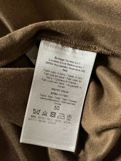 New $350 Bottega Veneta Men Silk/Cotton Tank Top T Shirt Camel M US ( 50 Eu )