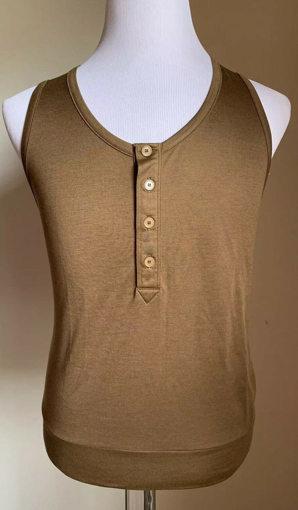 New $350 Bottega Veneta Men Silk/Cotton Tank Top T Shirt Camel S US ( 48 Eu )