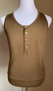 New $350 Bottega Veneta Men Silk/Cotton Tank Top T Shirt Camel S US ( 48 Eu )