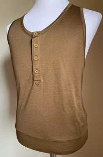 New $350 Bottega Veneta Men Silk/Cotton Tank Top T Shirt Camel S US ( 48 Eu )