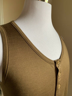 New $350 Bottega Veneta Men Silk/Cotton Tank Top T Shirt Camel S US ( 48 Eu )