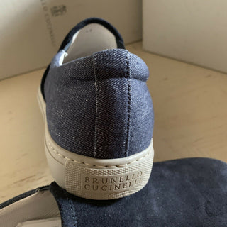 New $754 Brunello Cucinelli Men Sneakers/loafers Shoes Color Blue 9 US / 42 Eu