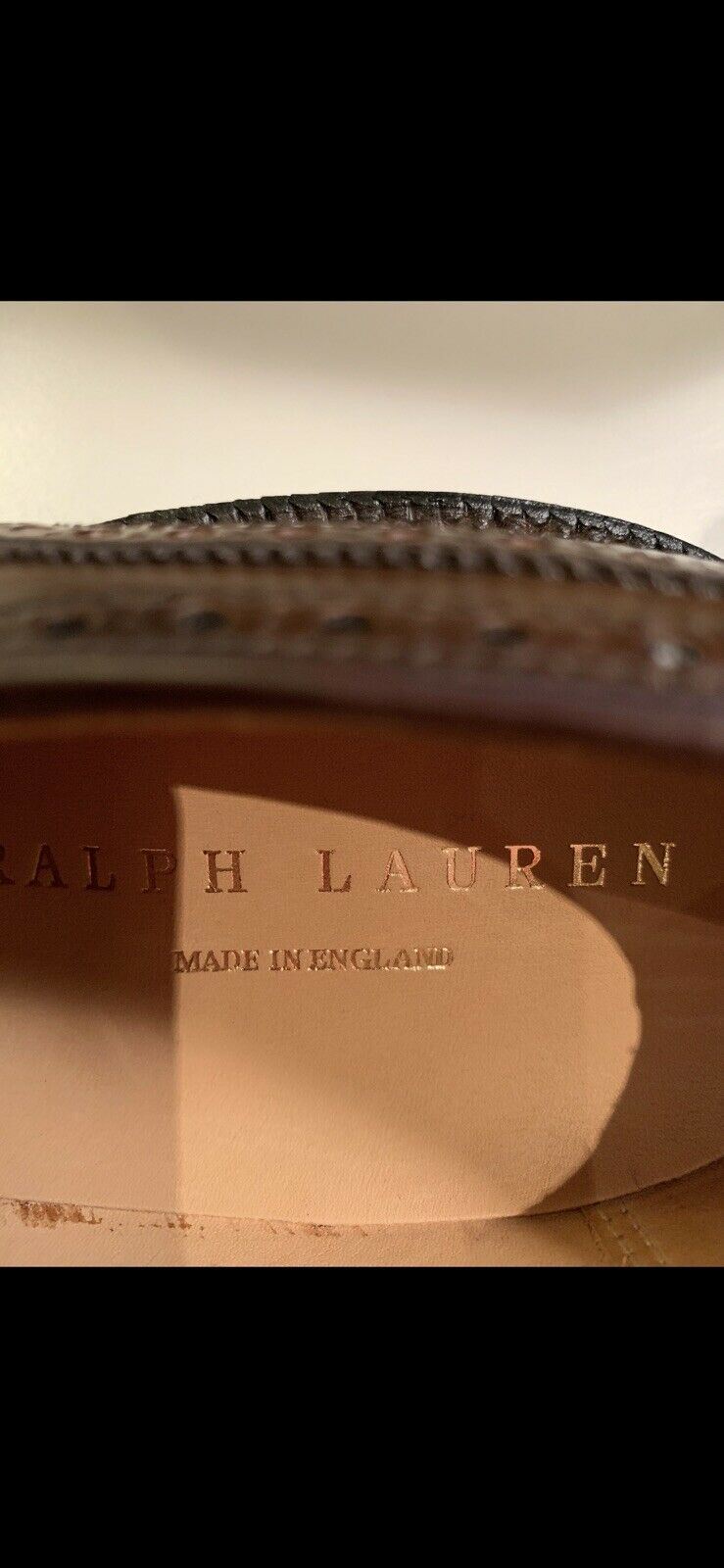 New $1350 Ralph Lauren Cordovan Leather Men Shoes 11 US Hand Made In England
