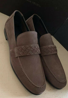 NIB $780 Bottega Veneta Herren Wildleder-Loafer-Schuhe Dunkelbraun 13 US (46 Eu) Ita 