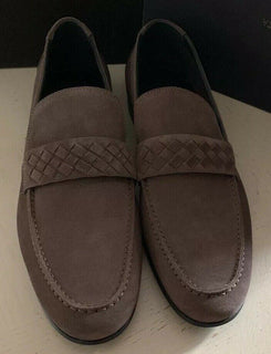 NIB $780 Bottega Veneta Herren Wildleder-Loafer-Schuhe Dunkelbraun 13 US (46 Eu) Ita 