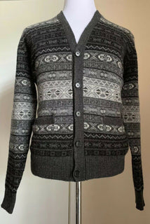 Neu mit Etikett: 1695 $ Ralph Lauren Purple Label Herren-Kaschmir-Cardigan-Pullover Grau L Italien