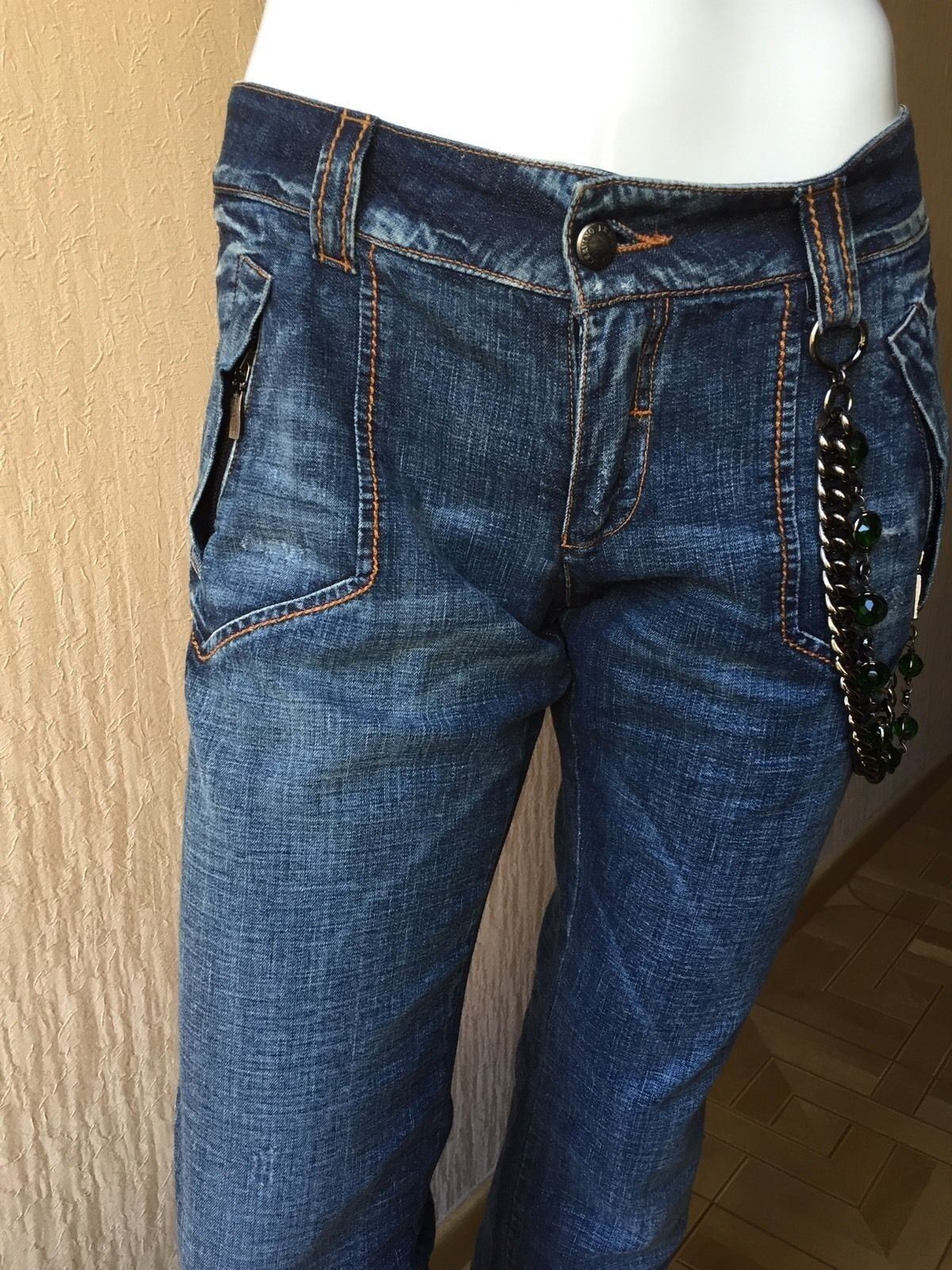 New $1800 Ermanno Scervino Women's Jeans Pants Blue Size 44 It ( M US ) Italy