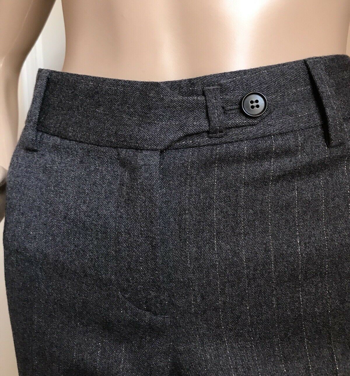 New $990 Roberto Cavalli Women's  Pants Gray Stripped 40 Eu (10 US ) Italy