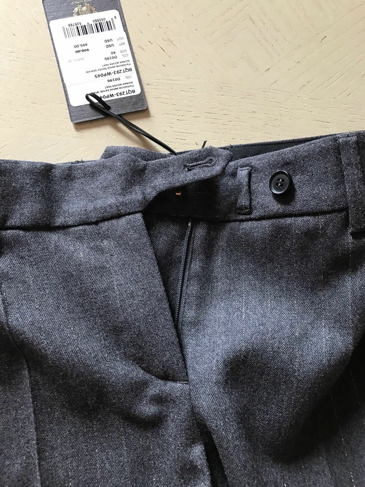 New $990 Roberto Cavalli Women's  Pants Gray Stripped 40 Eu (10 US ) Italy