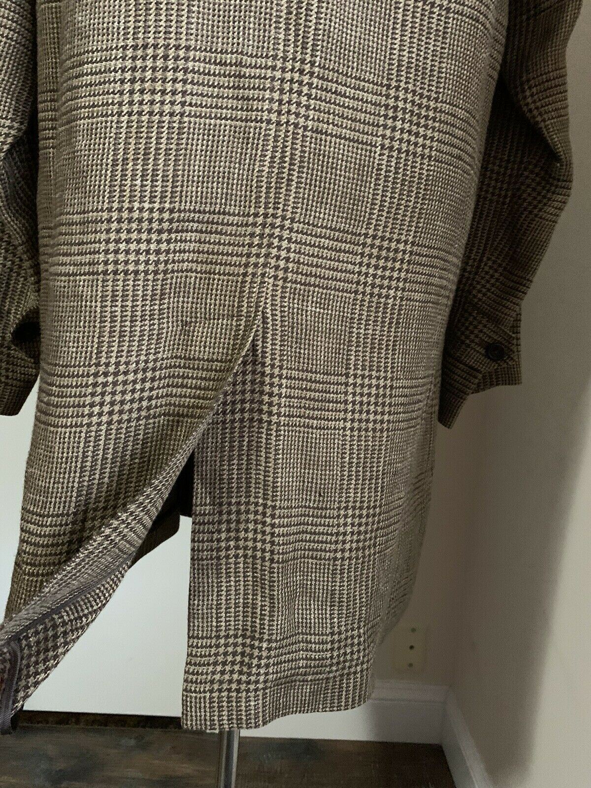 New$1195 Polo Ralph Lauren Men Linen/Silk Coat Trench Coat Brown 44L US