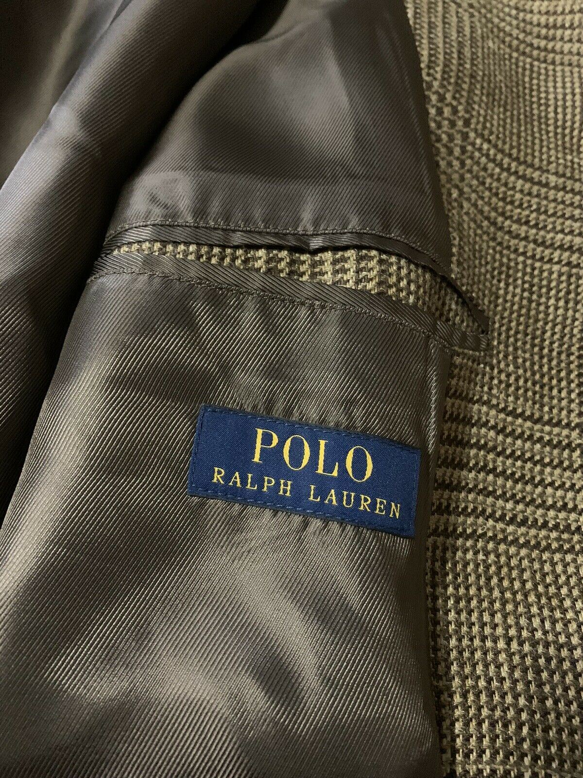 Neu$1195 Polo Ralph Lauren Herren-Mantel aus Leinen/Seide, Trenchcoat, Braun, 44L US