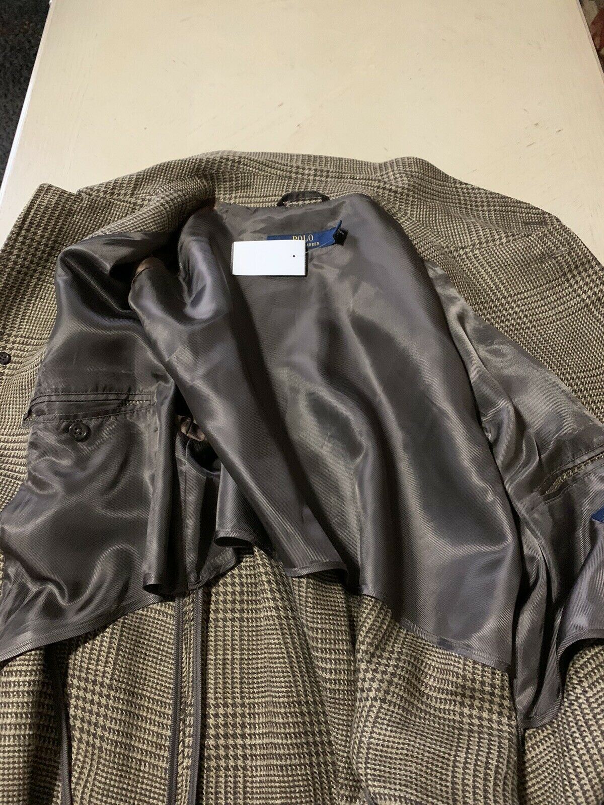 Новинка, 1195 долларов США Polo Ralph Lauren Мужское льняное/шелковое пальто Тренч Коричневый 44L США