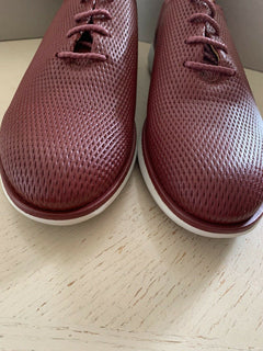 Neu $975 Giorgio Armani Herren Leder Sneakers Schuhe DK Rot 10 US/9 UK X2C485