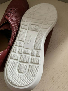 Neu $975 Giorgio Armani Herren Leder Sneakers Schuhe DK Rot 10 US/9 UK X2C485
