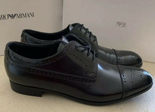 Neu 495 $ Emporio Armani Herren Oxfords Schuhe Schwarz 10 US/9 UK