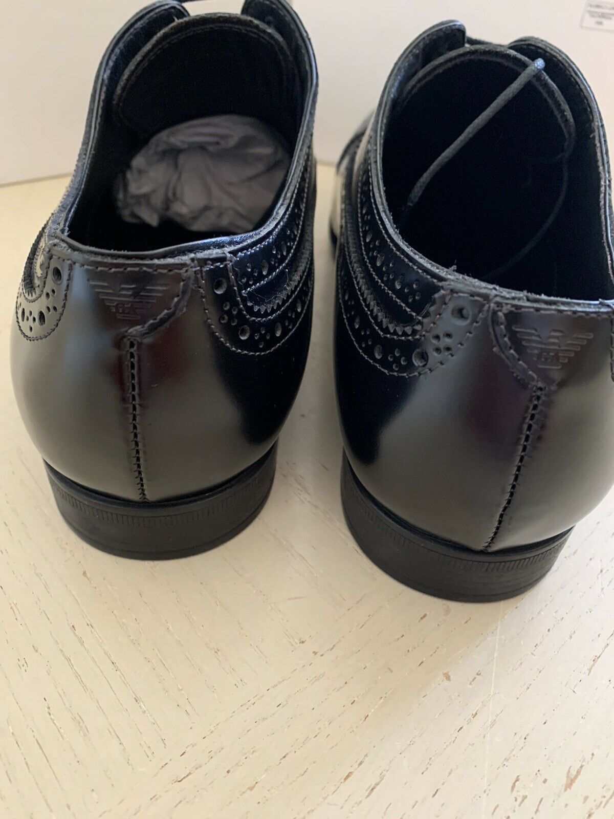 New $495 Emporio Armani Mens Oxfords Shoes Black 10 US/9 UK