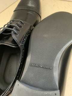 Neu 495 $ Emporio Armani Herren Oxfords Schuhe Schwarz 10 US/9 UK