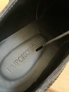 Neu 495 $ Emporio Armani Herren Oxfords Schuhe Schwarz 10 US/9 UK