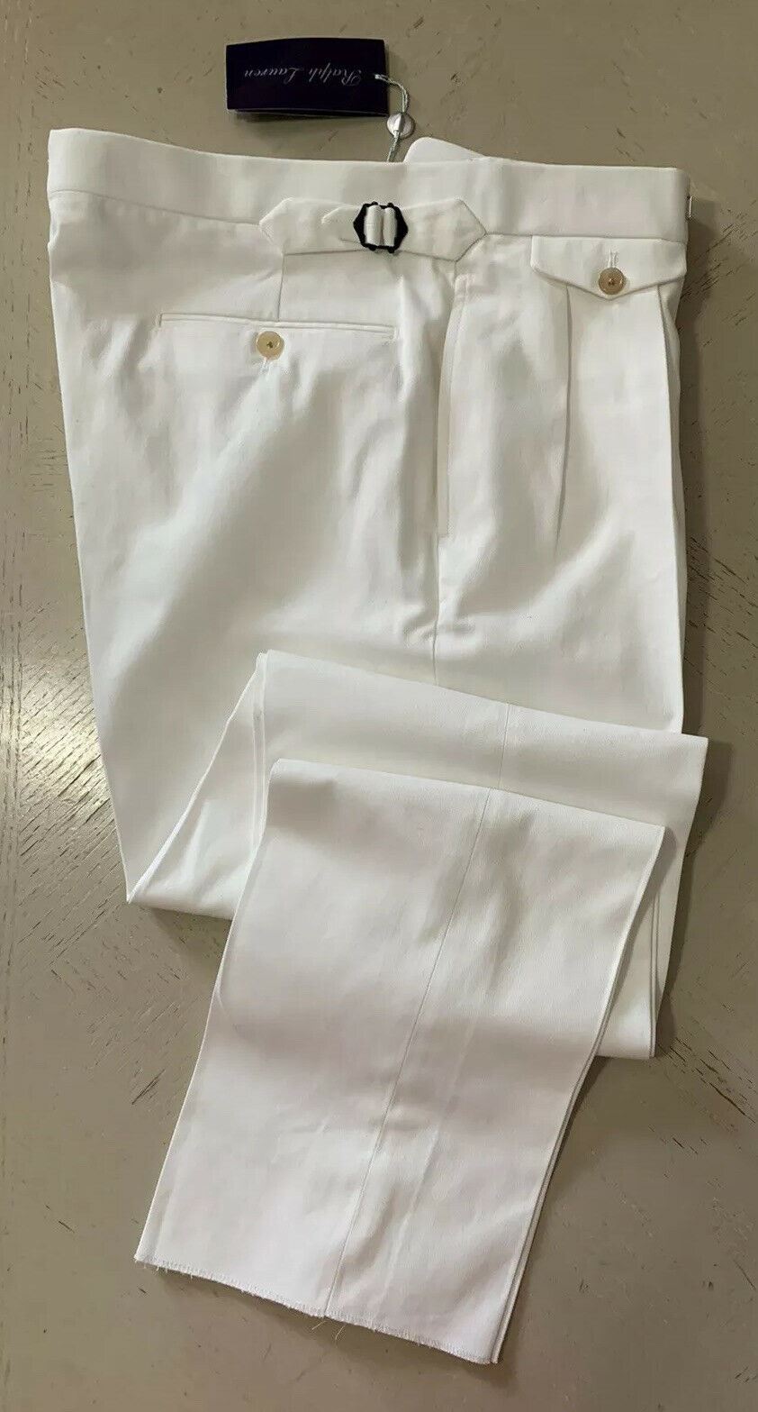 NWT $495 Ralph Lauren Purple Label Men Pants White 34 US ( 50 Euro ) Italy