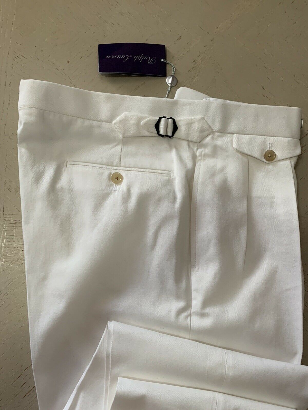 NWT $495 Ralph Lauren Purple Label Men Pants White 34 US ( 50 Euro ) Italy