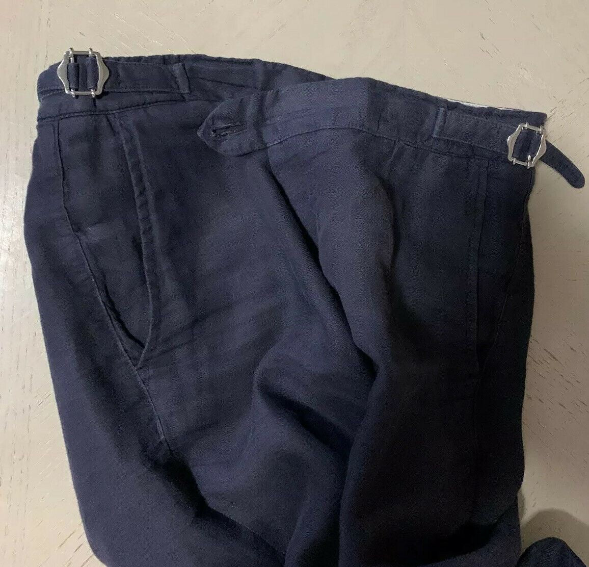 Мужские брюки из 100% льна Brunello Cucinelli, 875 долларов США, темно-синие 34, Италия