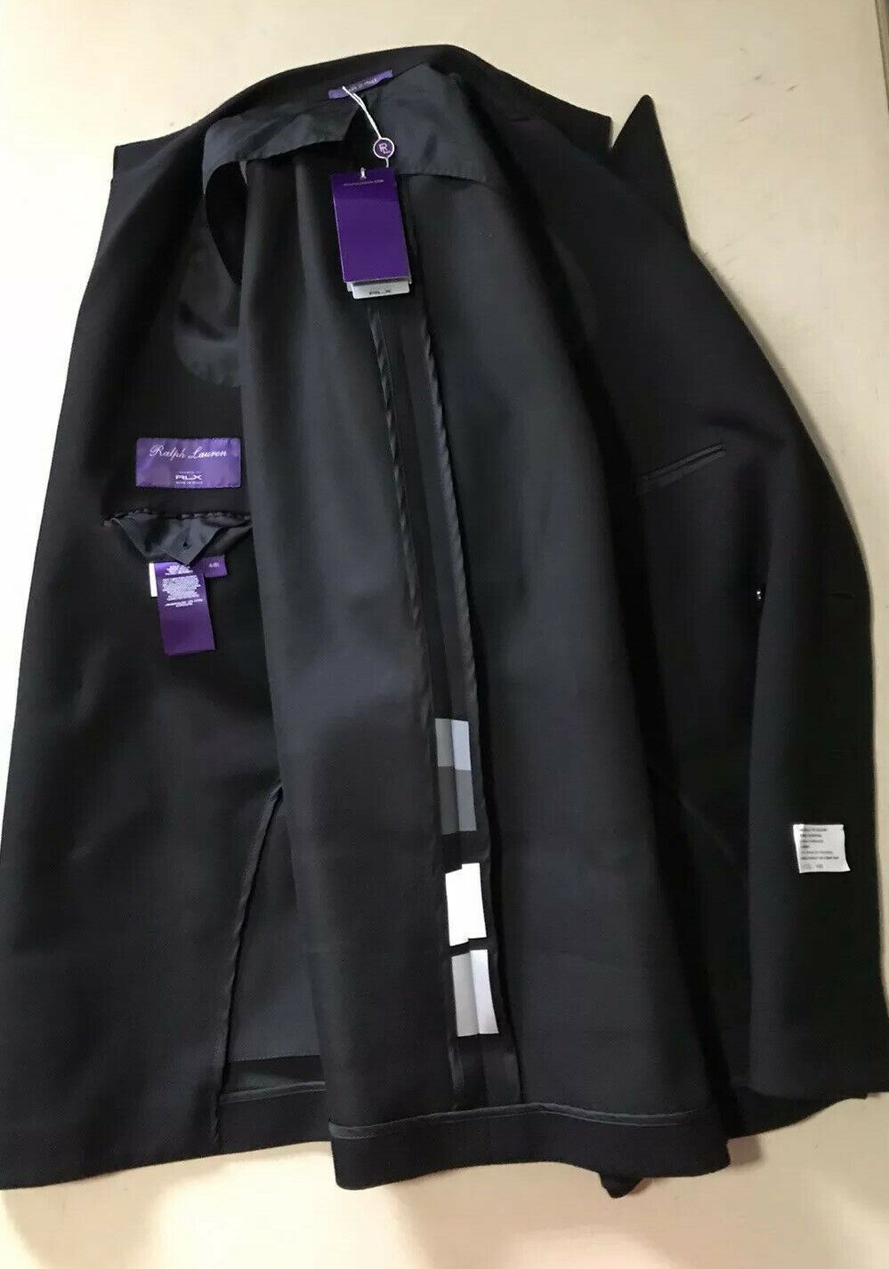 NWT $3995 Ralph Lauren Purple Label RLX Men Sport Coat Blazer Black 44R US Italy