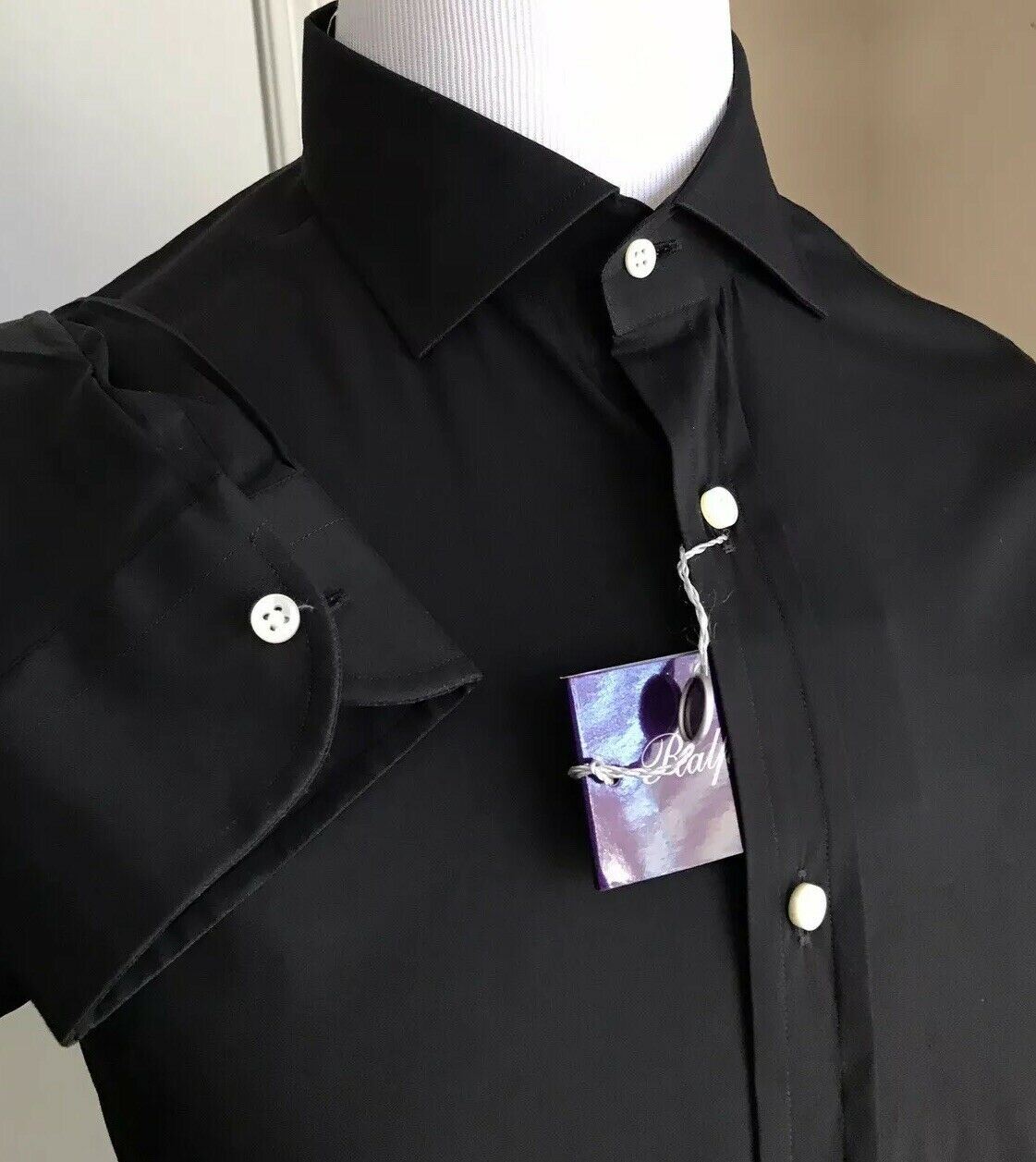 PoNWT $395 Ralph Lauren Purple Label Herrenhemd, Schwarz, Größe 41/16, Italien