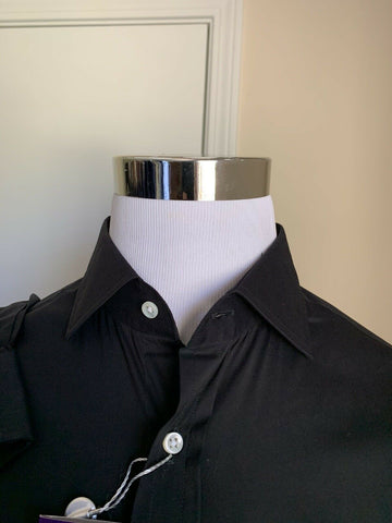 PoNWT $395 Ralph Lauren Purple Label Herrenhemd, Schwarz, Größe 41/16, Italien