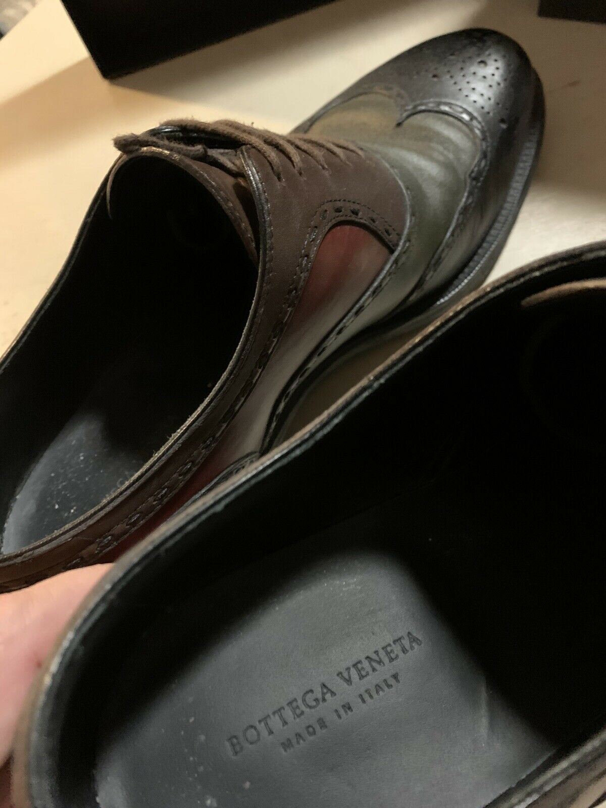 $980 Bottega Veneta Men Leather Shoes Multi-color 10 US ( 43 Eu ) Italy