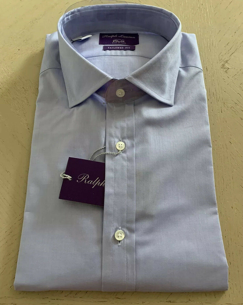 NWT $395 Ralph Lauren Purple Label RLX Mens Dress Shirt Blue Size 17 Italy