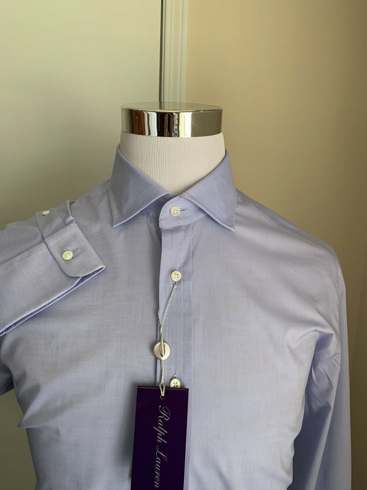 NWT $395 Ralph Lauren Purple Label RLX Mens Dress Shirt Blue Size 17 Italy