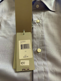 NWT $395 Ralph Lauren Purple Label RLX Mens Dress Shirt Blue Size 17 Italy
