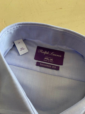 ralph lauren purple label mens dress shirt Vintage RALPH LAUREN Purple Label Purple Striped Broadcloth Dress Shirt | 16 - 35 | Contrast Collar