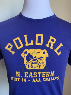 Neu mit Etikett: Polo Ralph Lauren Herren-T-Shirt mit zwei Seiten, Blau/Gelb, Größe S