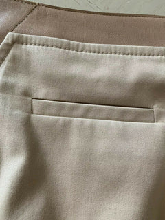 $2785 AKRIS Leather Cotton Skirt LT Brown 12 US ( 44 Eu )