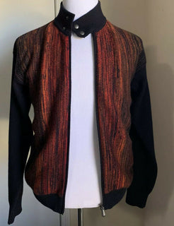 NWT $1980 Bottega Veneta Men Cashmere Cardigan Sweater Burgundy/Black M ( 50 E )