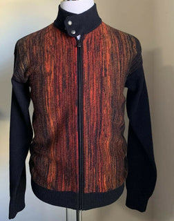 NWT $1980 Bottega Veneta Men Cashmere Cardigan Sweater Burgundy/Black M ( 50 E )
