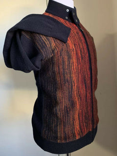 NWT $1980 Bottega Veneta Men Cashmere Cardigan Sweater Burgundy/Black M ( 50 E )