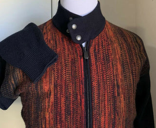 NWT $1980 Bottega Veneta Men Cashmere Cardigan Sweater Burgundy/Black M ( 50 E )
